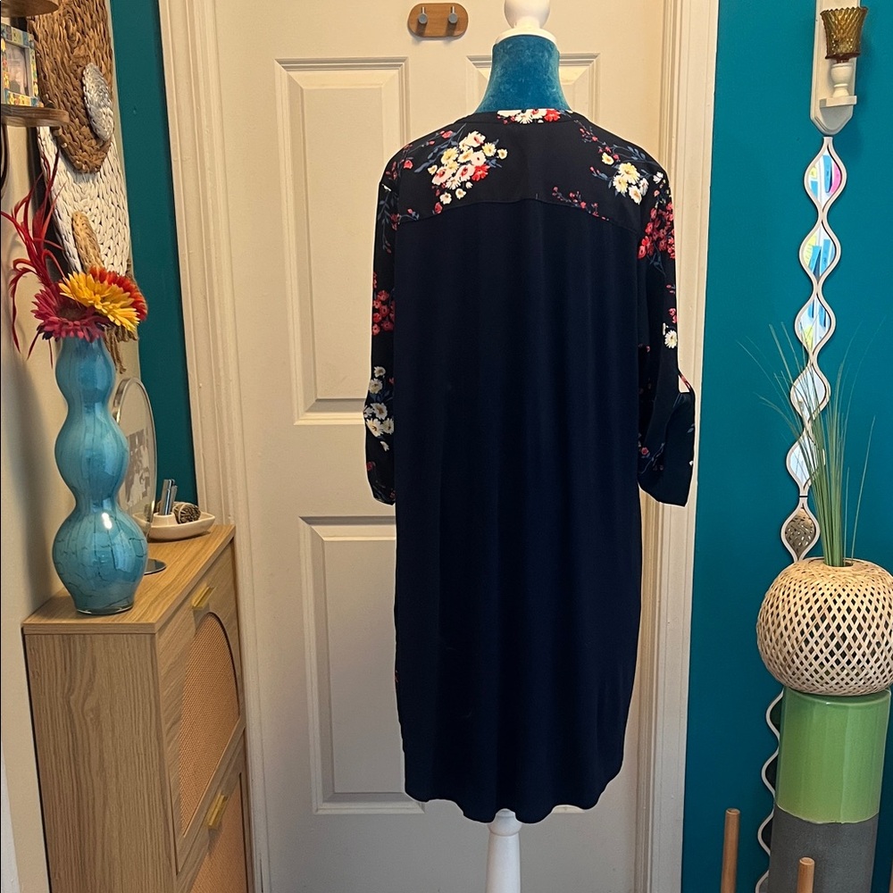 Floral Kimono Shirt Dress - Picture 2 of 5